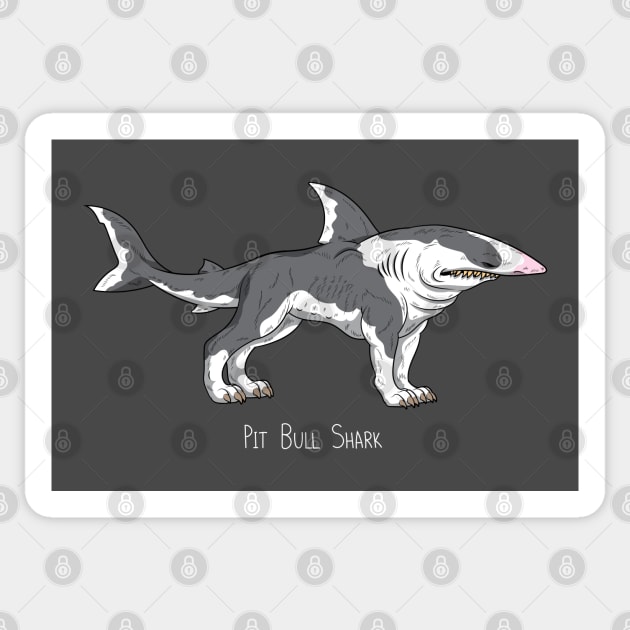 Pit Bull Shark Sticker by JenniferSmith